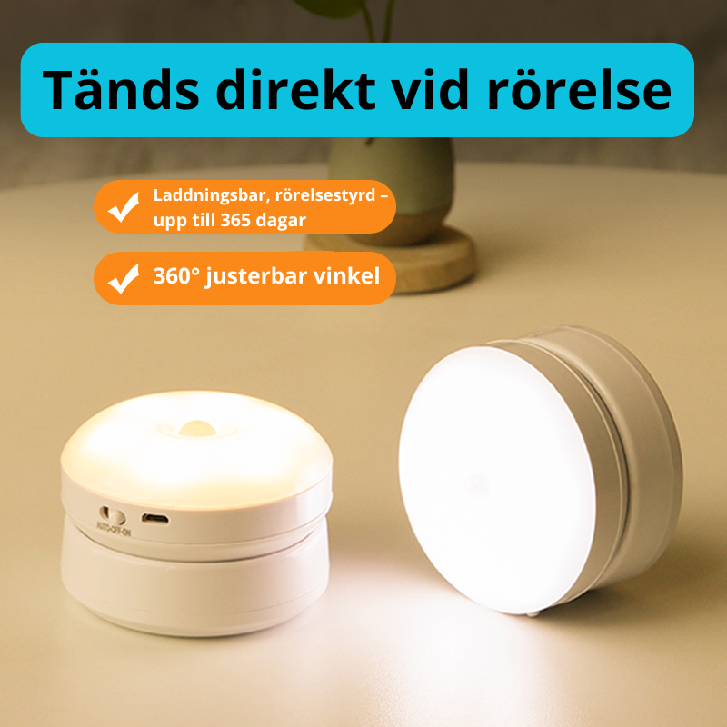 Lumori Rotate™ – Rörelsesensor LED-lampa med 360° justerbar vinkel